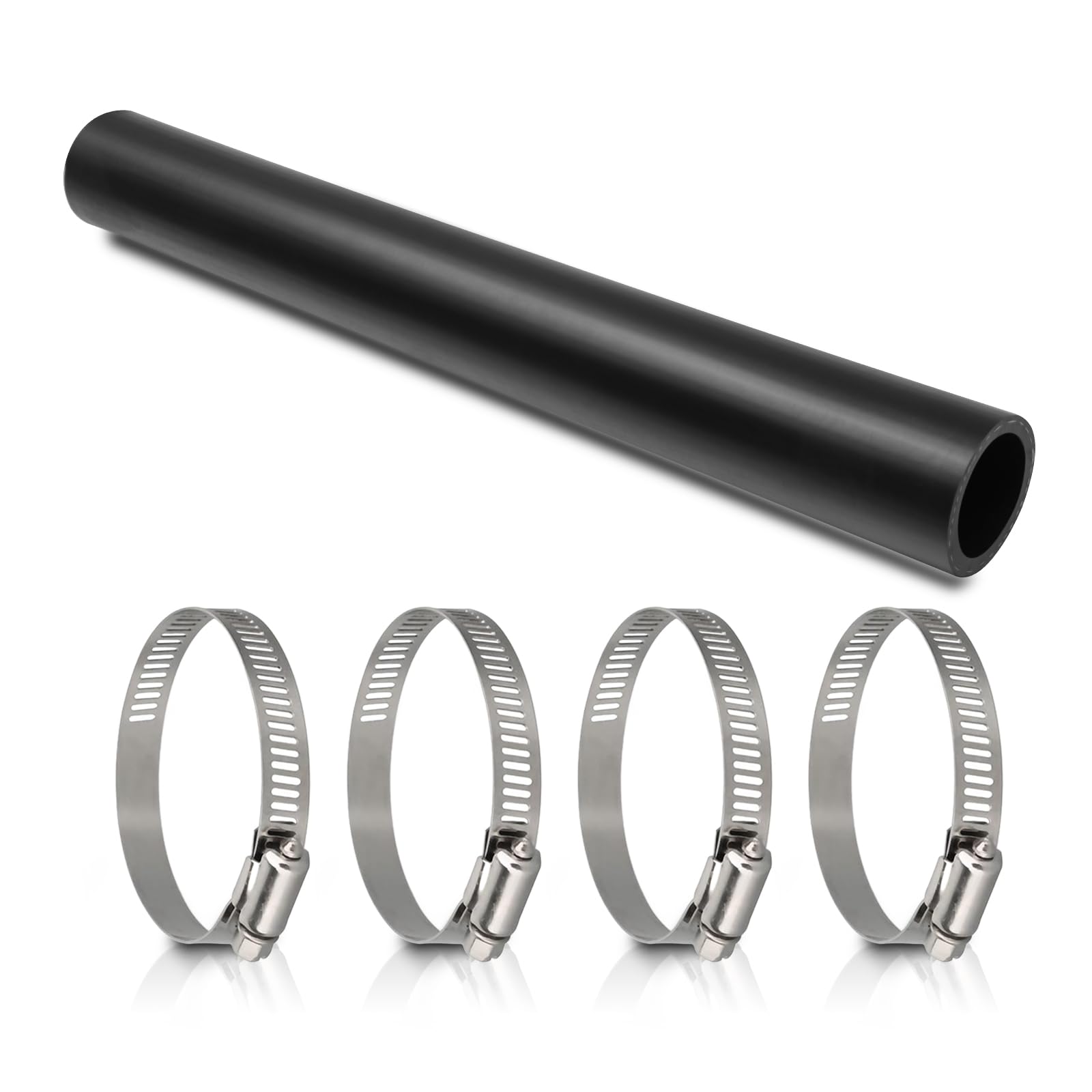 Photo 1 of TKKEUEP Gasoline Fuel Filler Neck Hose with 4 Hose Clamps,1 1/2 inches Inside Diameter Fuel Hose, Reinforced Gas tank filler hose (straight, 1 1/2" ID 15 7/8" Long)