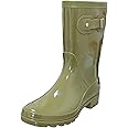 Women's Mid Calf Rain Boots Waterproof Fashion Garden Shoes Anti-slipping Rainboots For Women Comfortable Insole Light Rain Shoes