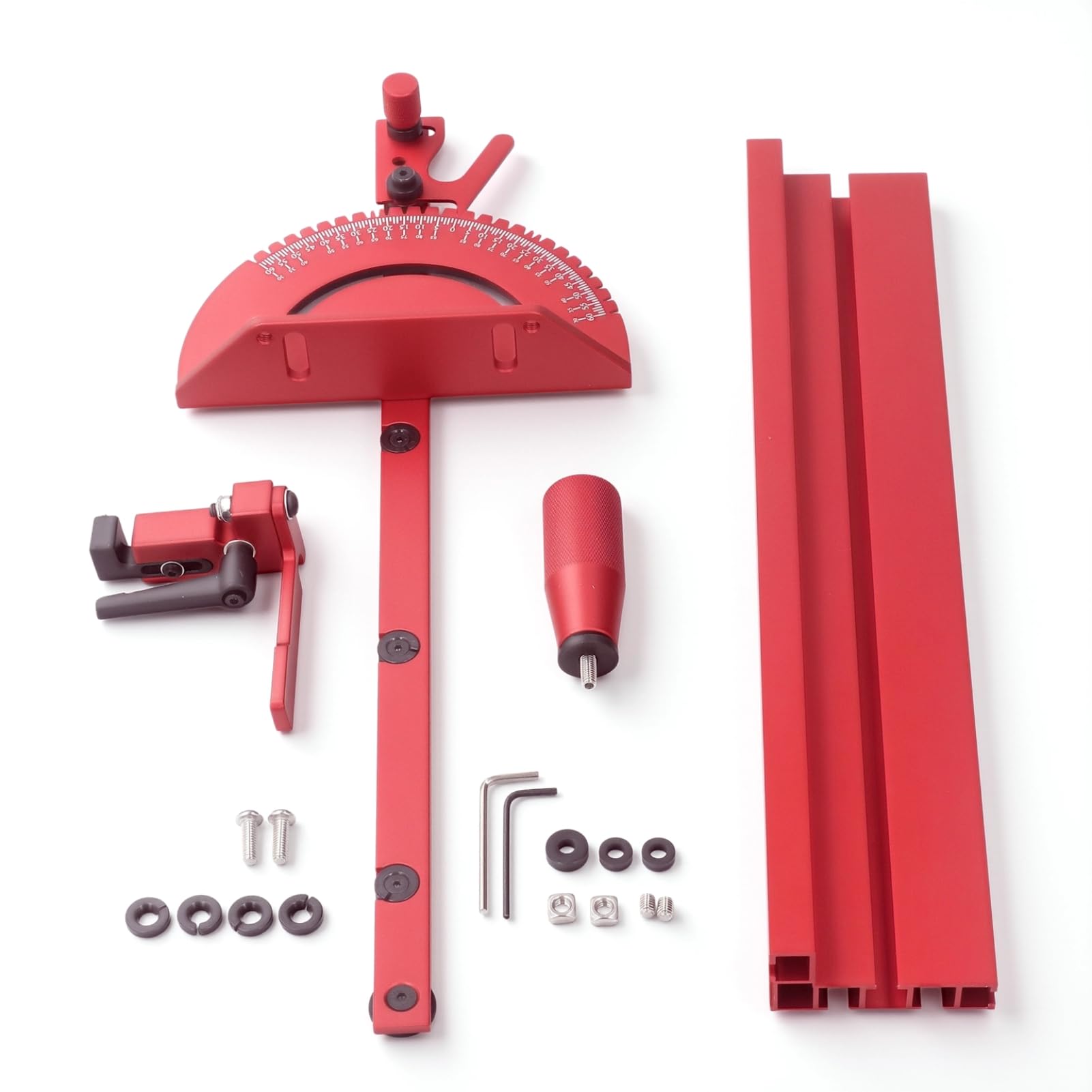Table Saw Miter Gauge System, Miter Gauge System Fence with Limit Stop, Accurate Table Saw Miter Gauge, for 30mm or 45mm T Track