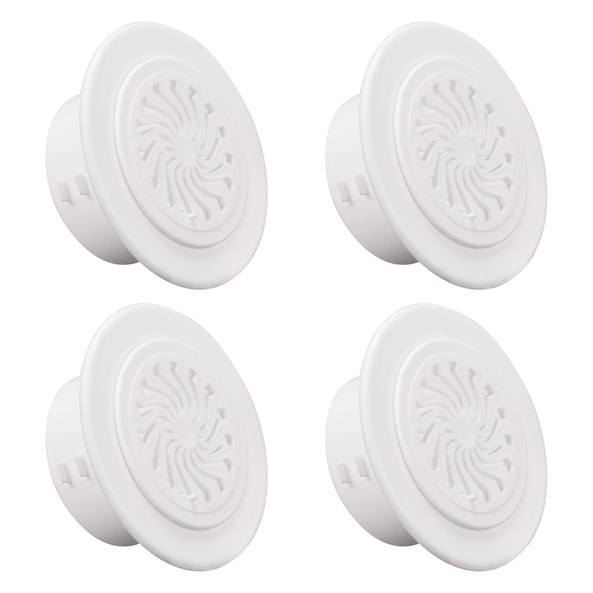 sourcing map Round Vent Cover, ABS Plastic Adjustable Air Vent Cover White for 2.4" - 2.8" Diameter Hole 4pcs