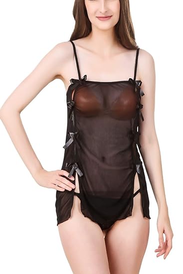 Hot Black Night Dress for Women/Girl's|Short Dress|Soft & Comfortable|(Free Size)