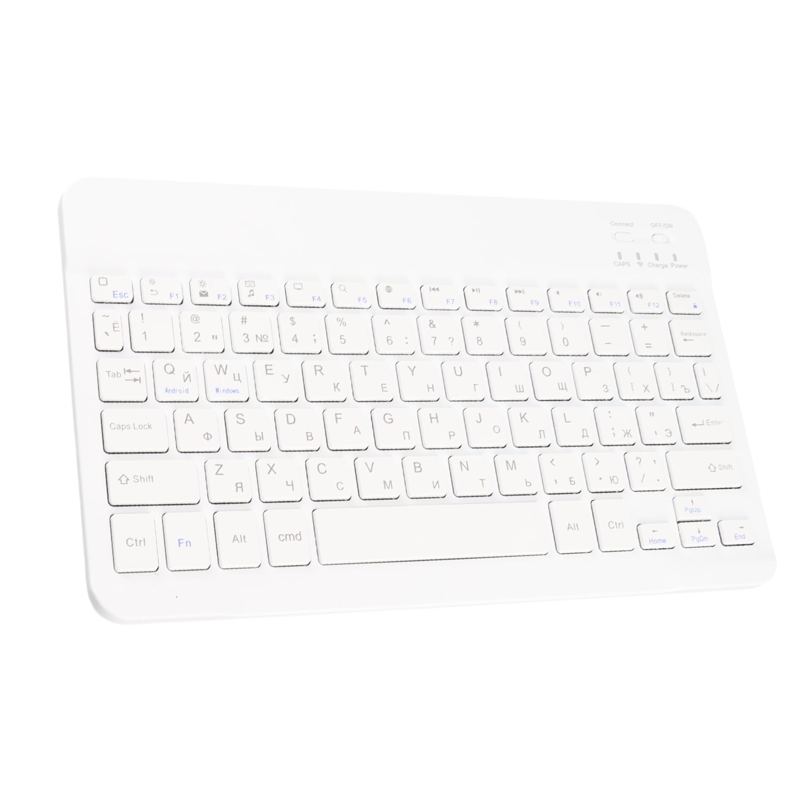 Dilwe Portable Ultra-Slim Wireless Bluetooth Keyboard, 10 Inch Mini Tablet Keyboard, Universal Rechargeable Keyboard for Android/OS X/Windows(Russian)