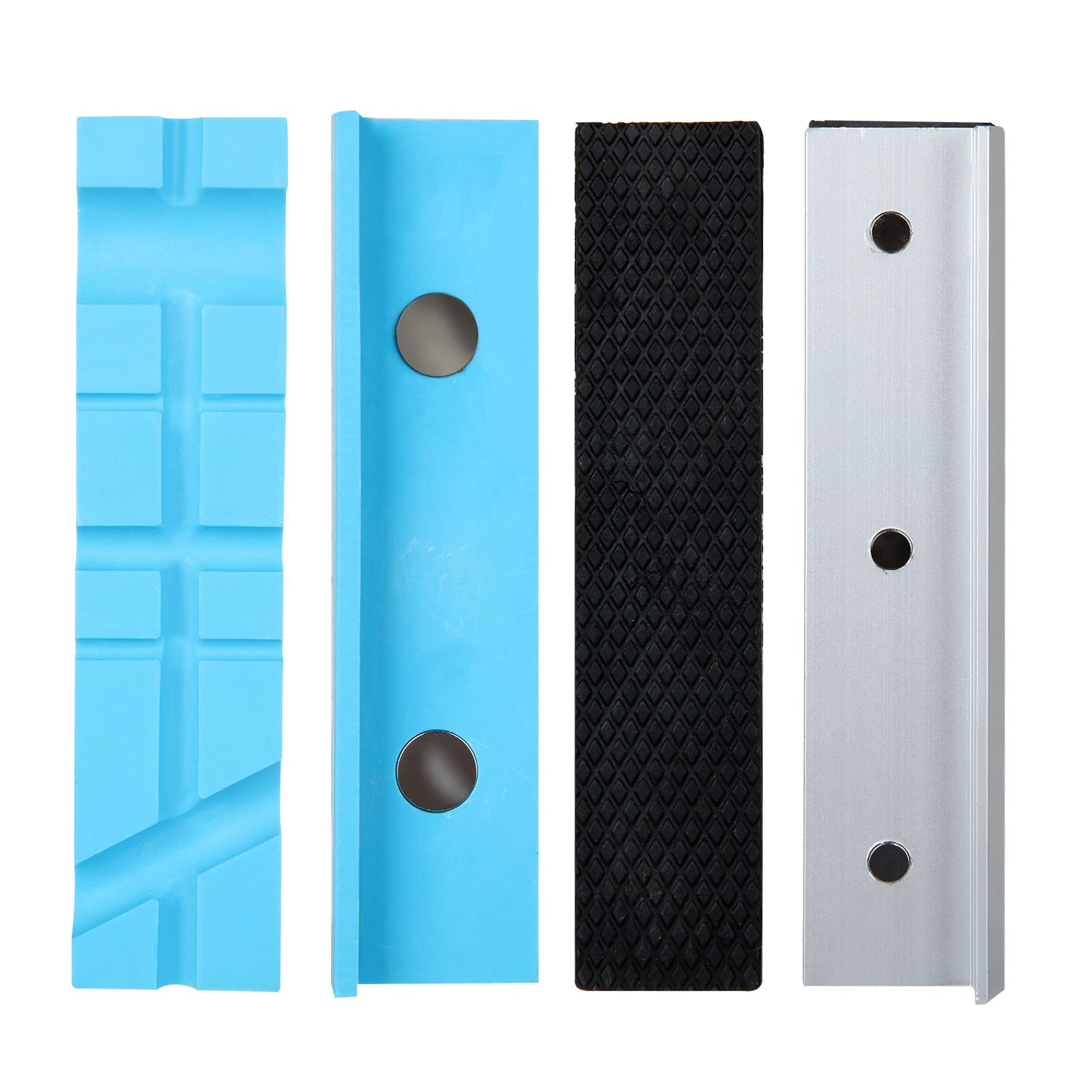 AHUNTTER 4PCS Vice Soft Jaws 5inch Magnetic Vise Jaw Pads Multi-Groove Vice Jaw Covers Protectors for Bench Vice