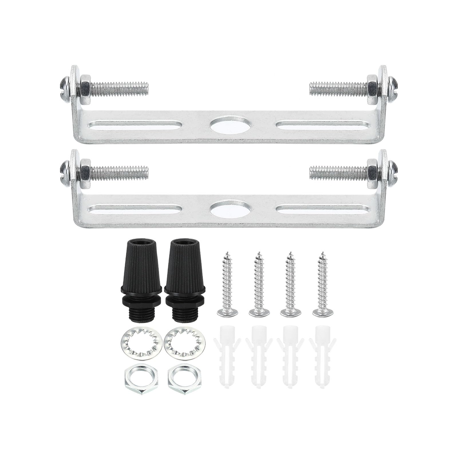 PATIKIL 80mm Ceiling Light Plate Kit, 2 Set Light Fixture Mounting Bracket Plate Steel Crossbar for Home Office Pendant Wall Light, with Screw Washer Nut