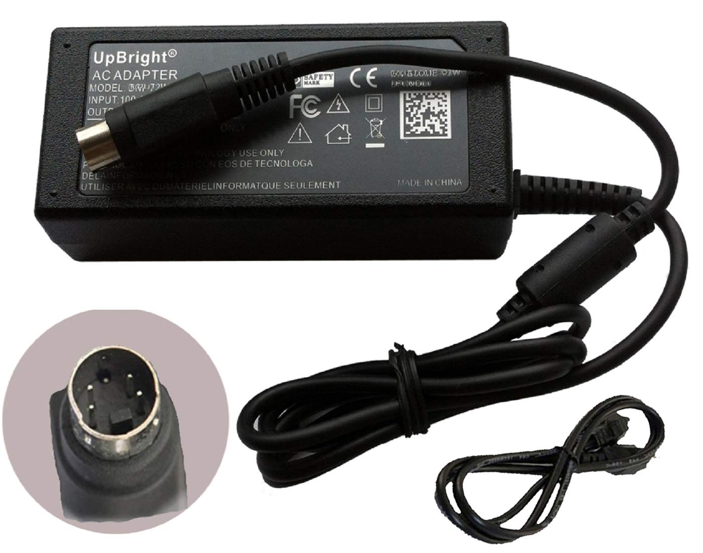 UPBRIGHT 4Pin Mini DIN AC/DC Adapter Replacement for
