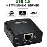 WAVLINK USB 2.0 Networking Print Server Ethernet Print Server Adapter LPR 1-Port MFT Print With 10/100Mbps LAN Ethernet Port Share a Standard USB Printer with Multiple Users