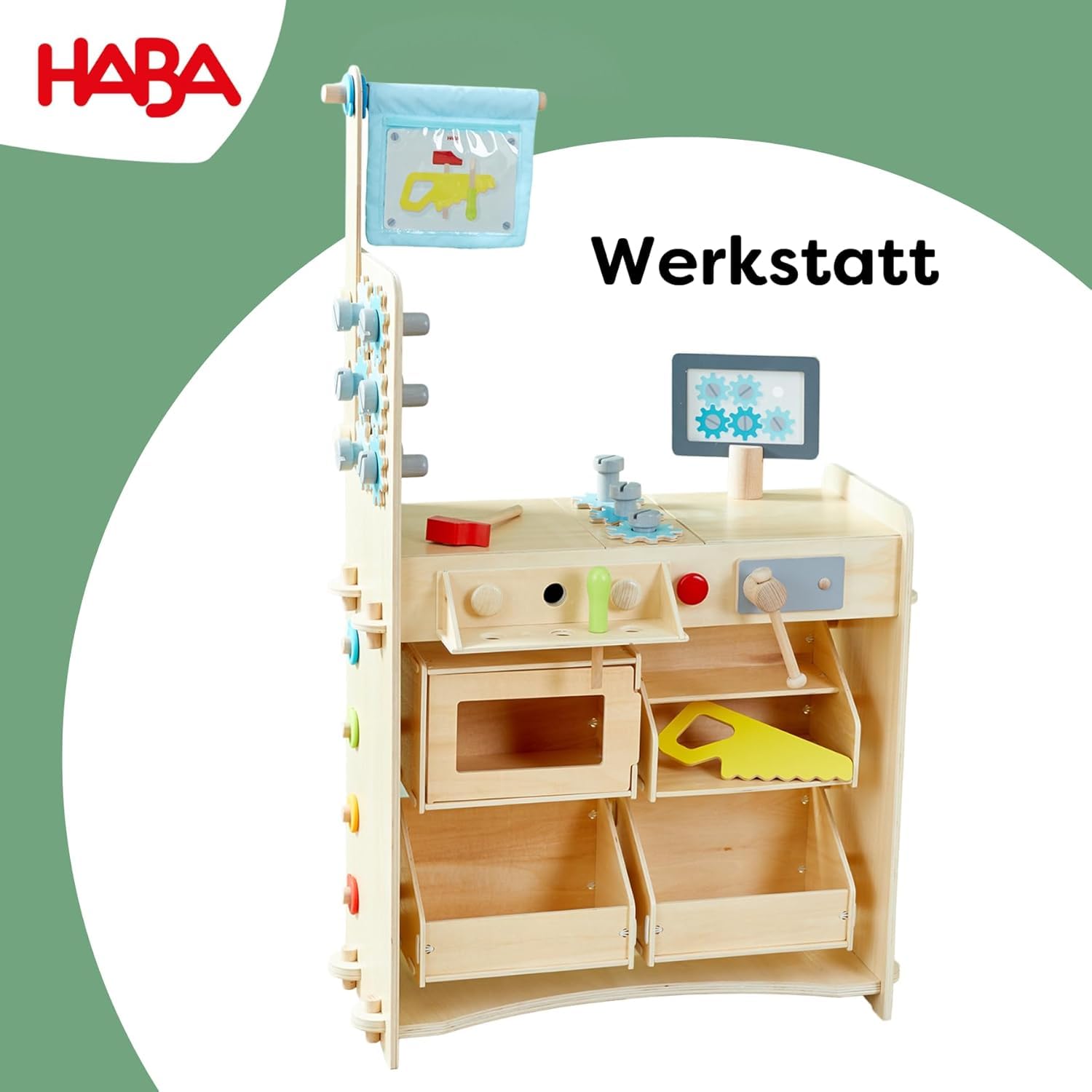 HABA Creative Play 3 in 1 - Spielküche, Kaufladen & Werkstatt für Kinder ab 3 Jahren - Werkzeugloser Aufbau & Einfacher Wechsel - 2011830001 4