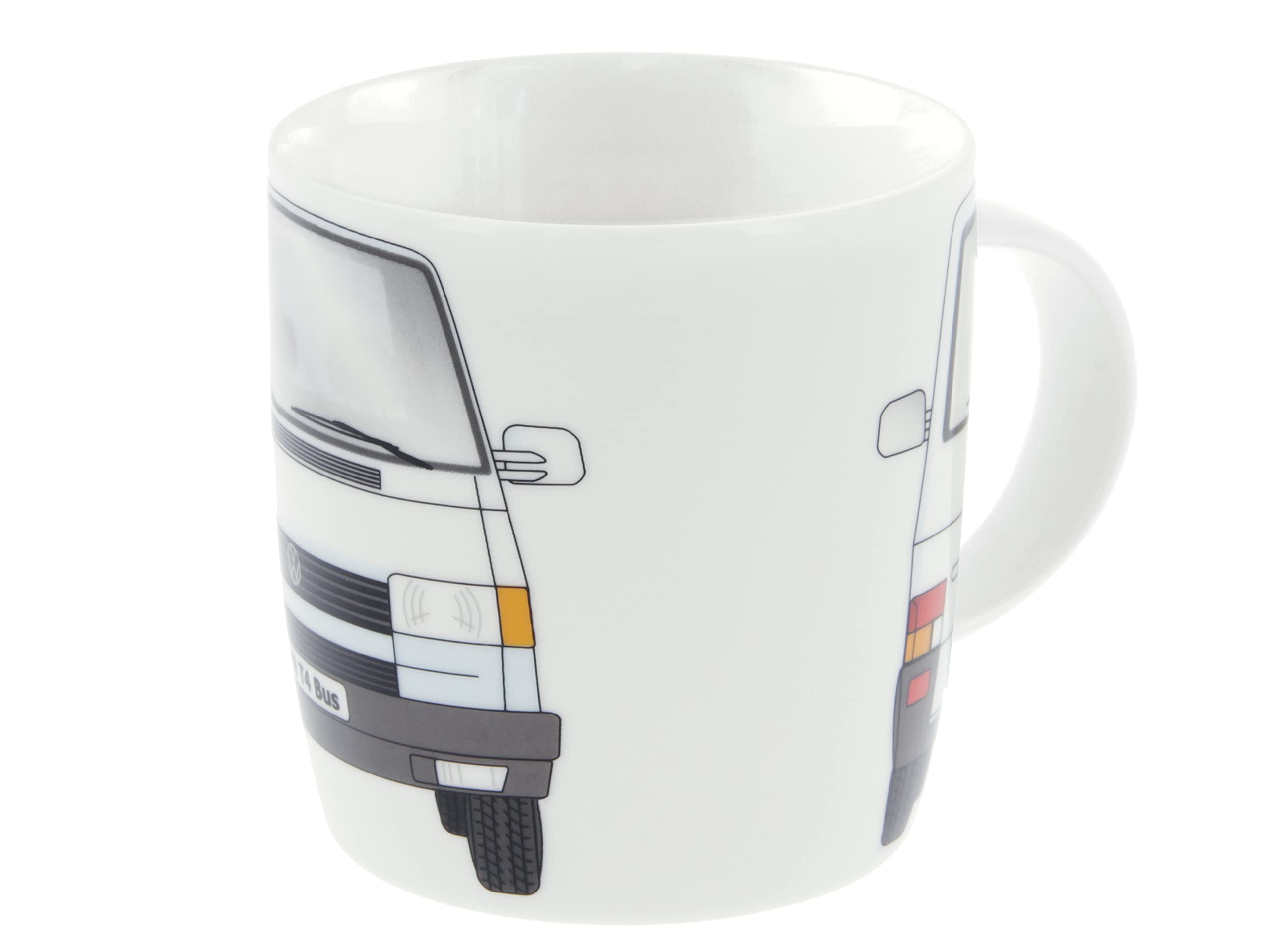 BRISA VW Collection - Volkswagen Large Ceramic Coffee-Tea-Cappuccino Mug Cup in T4 Bus Campervan Design (Front/White)