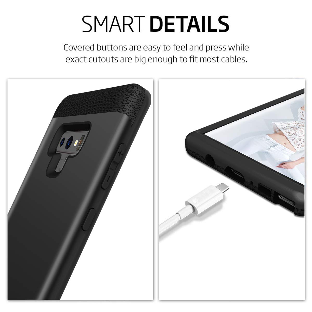 SHUANGFANG Samsung Galaxy Note 9 Protective Case,Defender Full Body Protection Rugged case Galaxy Note 9 (2018) (Note9 H Black)