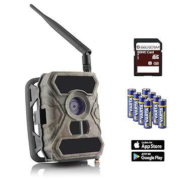 SECACAM Mobile - 3G Wildkamera mit SIM-Karte sendefähig (GPRS, GSM, UMTS / 3G) mit Handy-Übertragung & App, sofort einsatzber