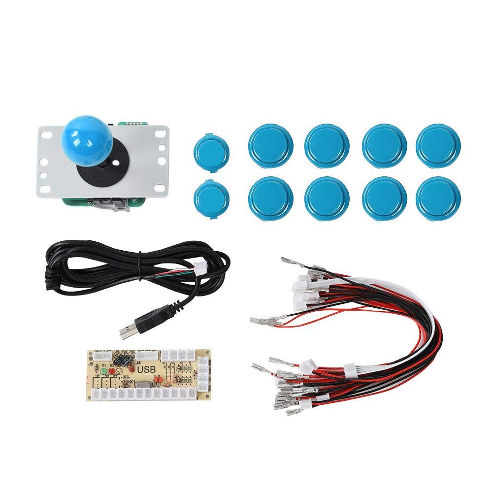 DIY Arcade Cabinet Parts Kit, Arcade Game Joystick, CY-822A DIY Arcade Game Button and Joystick Single Rocker Set for Raspberry Pi PC Game Machine(blue)