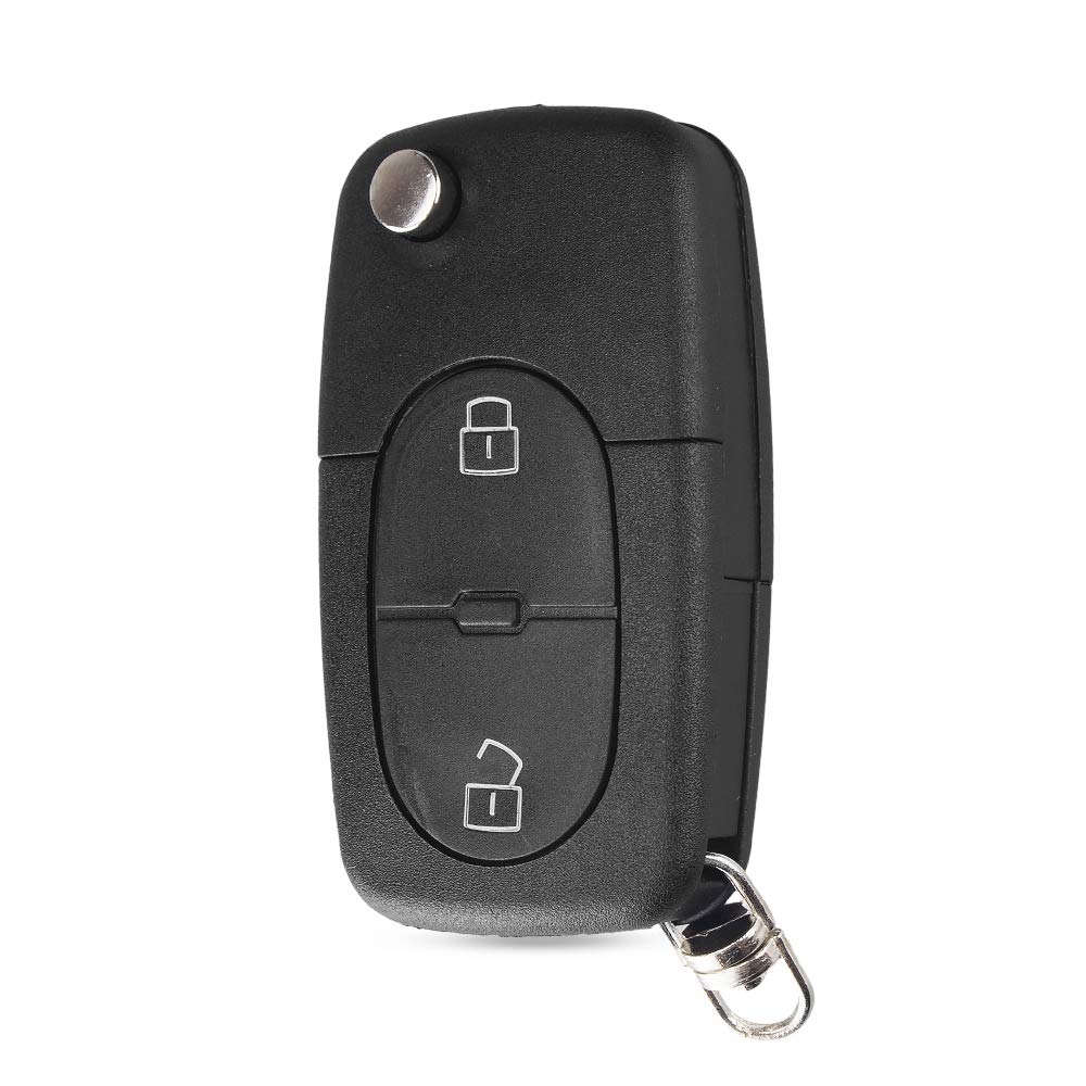 Flip 2/3 Buttons Folding Remote Key Shell Case For Audi TT A2 A3 A4 A6 A8 Quattr HU66 Blade CR2032 Holder (2button)