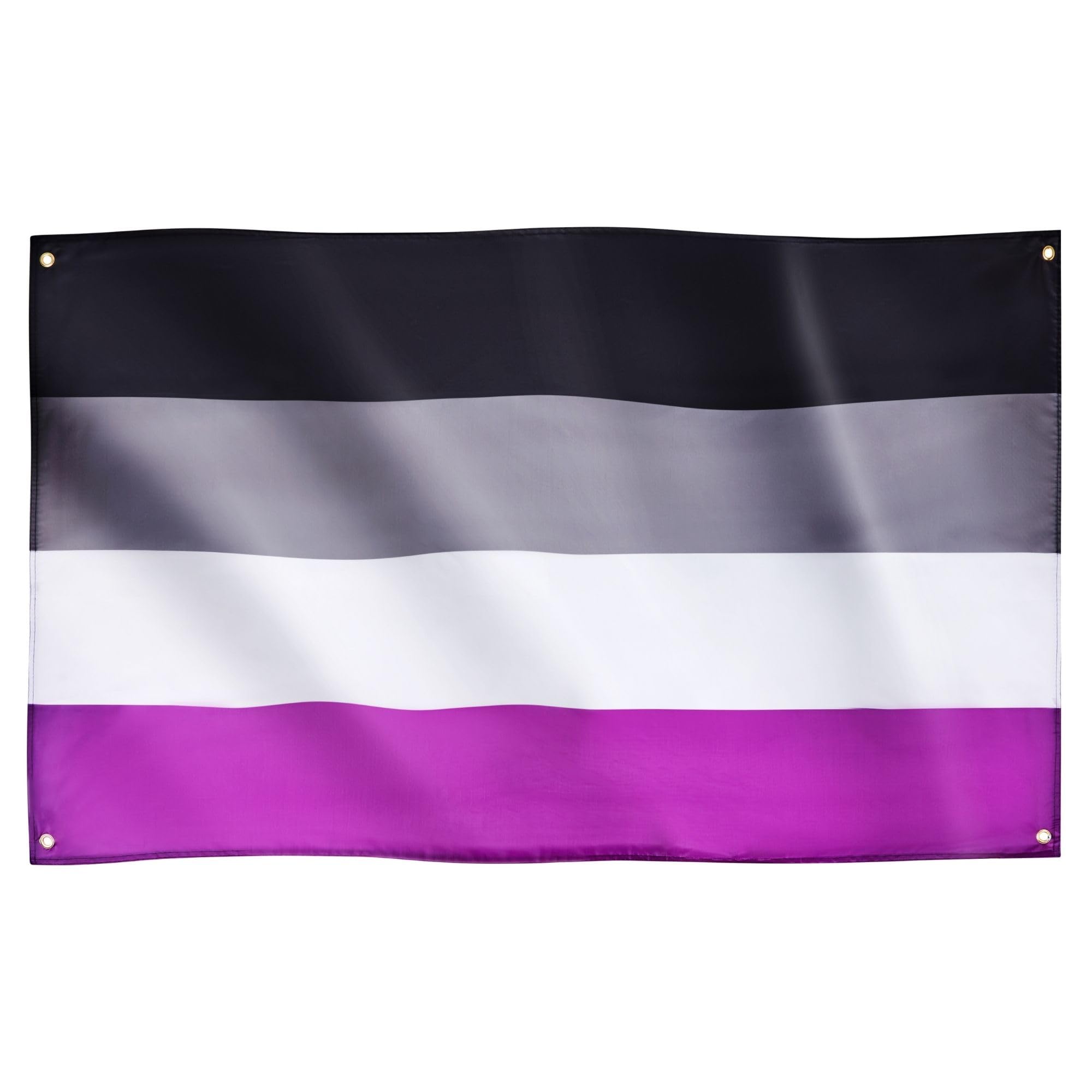 Runesol Asexual Flag, 91x152cm, (3ft x 5ft) Asexuality Banner, Pride Flag, 4 Grommets, Eyelet in Every Corner, LGBTQ+, Parade, Festival, Party, Carnival, Premium Flag, Inside, Outside, Vivid Colours — image 1
