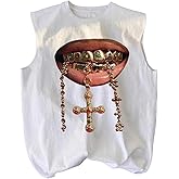 RoseSeek Men's Crewneck Sleeveless Tank Tops Casual Graphic Vest Top Vintage Summer Tee Shirts Streetwear