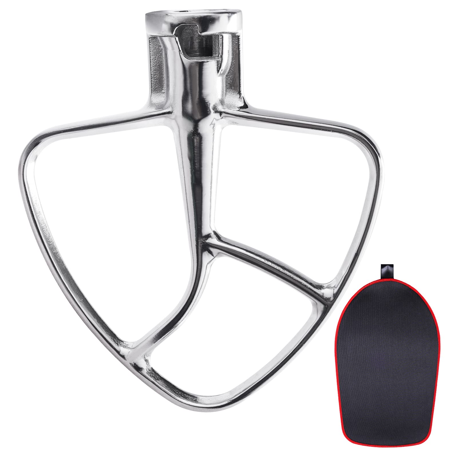 Stainless Steel Flat Beater for KitchenAid 4.5-5 Quart Tilt-Head Stand Mixers, Paddle Attachment for KitchenAid Mixer Accessory, Dishwasher Safe, and Mixer Sliding Mat