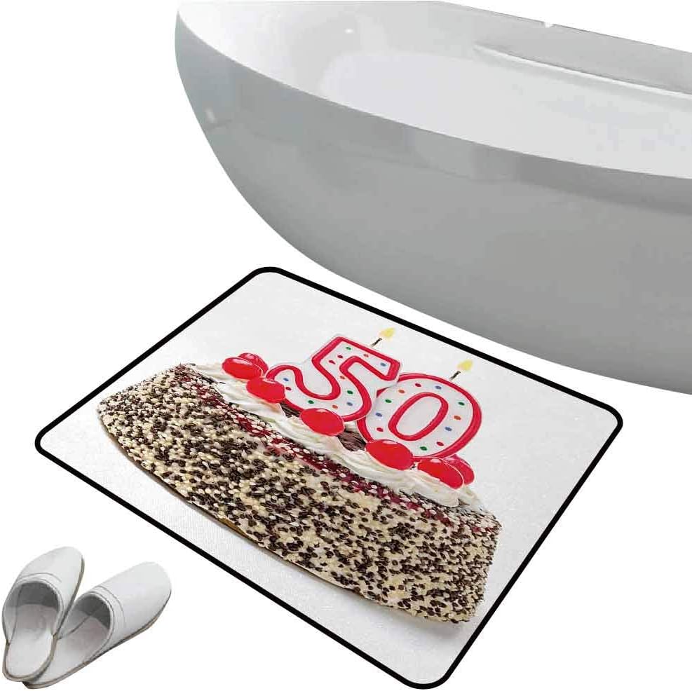 Amazon Jktown 50th Birthday Indoor Doormat Home And Office Decorative 19 6 x31 4 Creamy 