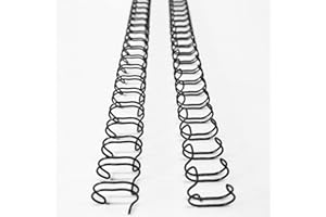 Binditek 100 Pack Double Loop Wire Binding Spines, 1/4Inch Binding Wire for Letter Size, 3:1 Pitch, 20 Sheet Capacity, 32-Loop, Black, for Students and Coworkers