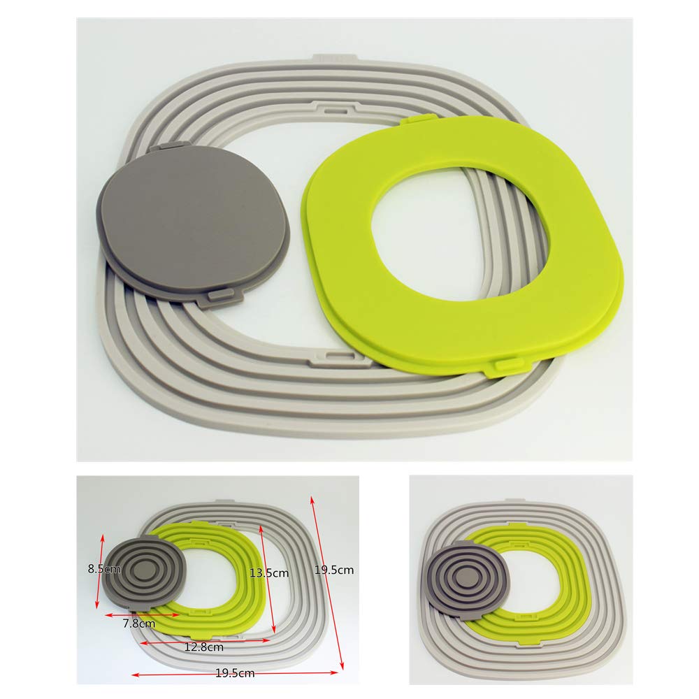 HeTeLe Multicolor Silicone Drink Coasters Set of 3 High Temperature Resistance Non Slip Silicone Hot Pads Mats Prevents Furniture and Tabletop Damages, Absorbs Spills and Condensation