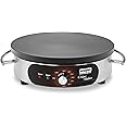 Waring Commercial WSC160X 16" Electric Crepe Maker, Cast Iron Cooking Surface, Stainless Steel Base, Includes Batter Spreader and Spatula, 120V, 1800W, 5-15 Phase Plug