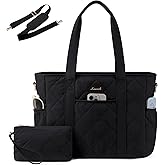 LOVEVOOK Tote Bag for Women, Puffer Work Tote Bag with Zipper, Quilted Nurse Teacher Shoulder for Daily,Travel,Gifts for Her