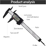 Jodsen Digital Vernier Caliper 150mm 6 Inch Large LCD Inch/Metric Conversion view 3