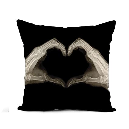 Amazon Com Awowee Flax Throw Pillow Cover Love X Ray Of Hands