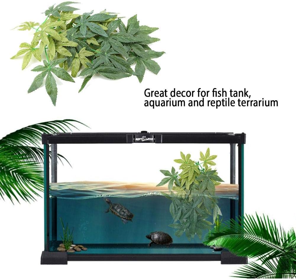 Artificial Plants Fake Leaves Plastic Green Grass with Sucker for Aquarium Fish Tank Reptile Terrarium Habitat Box Cage Terrarium Ornaments Outside Home Garden Eco-Friendly Decor(50cm/19.69in) - Image 5