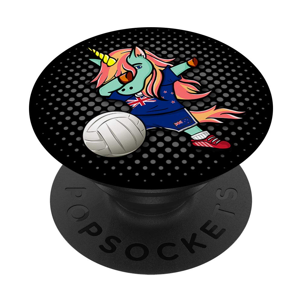 Unicorn New Zealand Volleyball Lover Jersey New Zealand Flag PopSockets PopGrip: Swappable Grip for Phones & Tablets