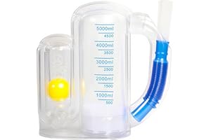 Incentive Spirometer-Incentive Spirometer Adult Breathing Exercise Device for Lungs,5000ml Volume Measurement with Ball Flow 