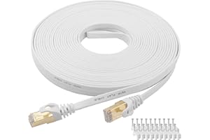 Cat 8 Ethernet Cable 150 Ft Cat8 Internet Cable Flat Gigabit High Speed Shielded RJ45 LAN Cable for PS4, Xbox, Router, Modem,