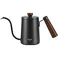 VEVOK CHEF Mini Gooseneck Kettle with Wooden Handle, 20 Ounce 550ml for 2 Cups, Stainless Steel Narrow Long Spout, Small Tea Water Coffee Kettle for Pour Over, Drip Coffee Maker, Teapot