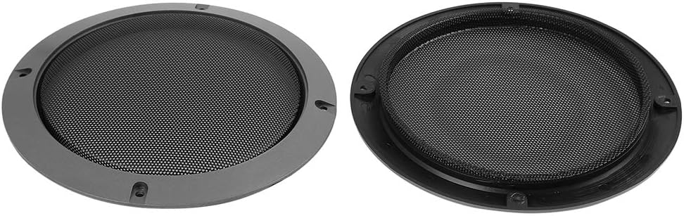 X AUTOHAUX 2pcs 6.5" Gray Car Mesh Speaker Cover Grill Subwoofer Protector, Gray + Black, 6.5 inch - Image 4