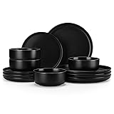 MALACASA Plates and Bowls Sets, 12 Pieces Porcelain
