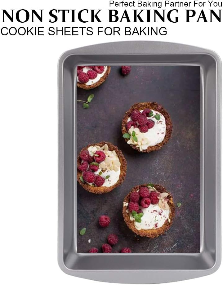 DONGRONG Nonstick Bakeware Rectangular Baking Pan, Cookie Sheets, Roasting Pan Professional for Oven, Easy Clean Baking Tray, Rust Resistant and Dishwasher Safe, 9" x 14", Baking Sheet Set of 2: Kitchen & Dining
