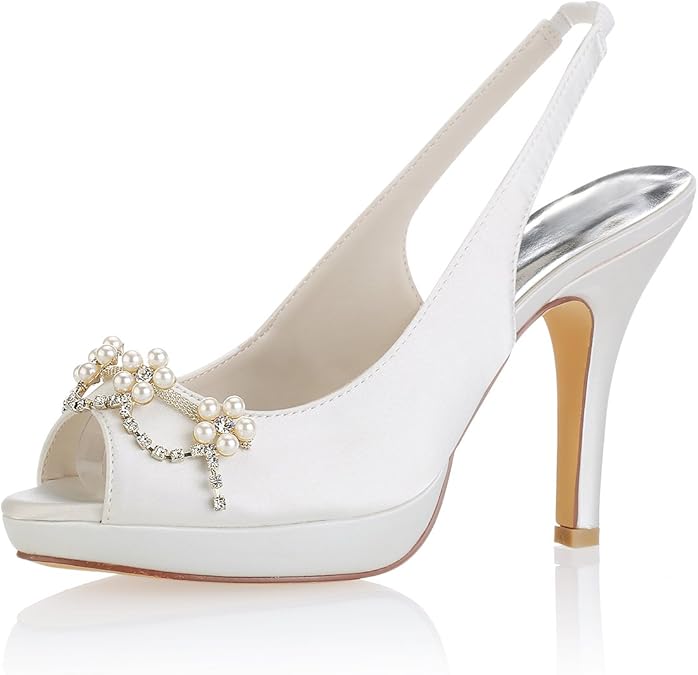 slingback bridal shoes