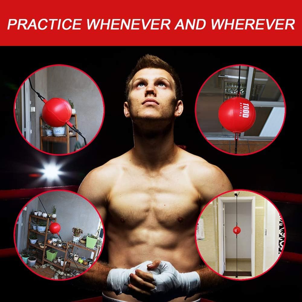 GOFORIT Durable Double End Bag - Train Strike & Reflex & Cardio Beginner Boxing MMA Speed Ball - Easy to Set up and Train Immediately Punching Bag : Sports & Outdoors