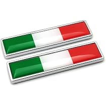 PTDecals 2-Pack Mini IT Italy Flag Emblem Stickers - 58x14mm Zinc Alloy, Adhesive Back, For Car Fenders, Windows, Bumper