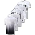 5 Pack Men’s Active Quick Dry Crew Neck T Shirts | Athletic Running Gym Workout Short Sleeve Tee Tops Bulk