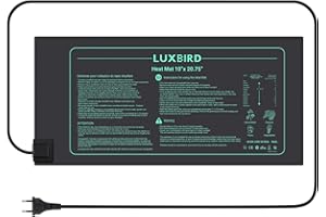 LUXBIRD Durable Waterproof Seedling Heating Mat 10”x 20.75” Warm Hydroponic Heating Pad for Indoor Plants Germination, IP67, MET Standard, LB-HM21W