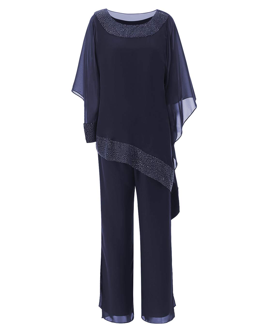 Women's 3 Pieces Mother of Bride Groom Dress Pant Suits Chiffon Plus Size for Wedding Evening Women's 3 Pieces Mother of Bride Groom Dress Pant Suits Chiffon Plus Size for Wedding Evening