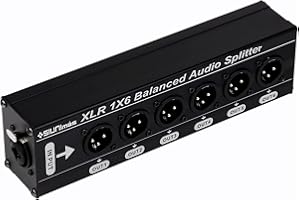 SIUNIMAS Hotswap Design 3Pin XLR 1-in 6-Out Splitter Box Support TRS/TS&Balance Input Portable Size Aluminum Alloy Durable Box (SIM XLR SP 1-6)