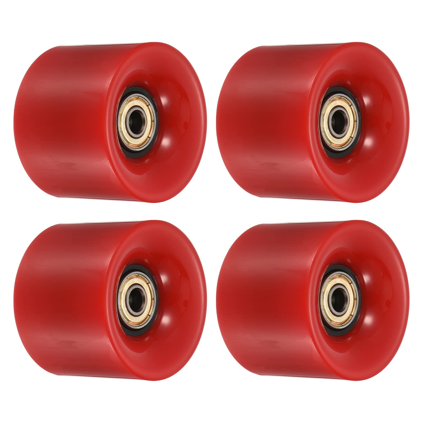 PATIKIL 60mm Longboard Wheels with Bearings ABEC-11, 4 Pack Street Wheels for Skateboards Cruiser Wheels Replacement 80A, Red Golden