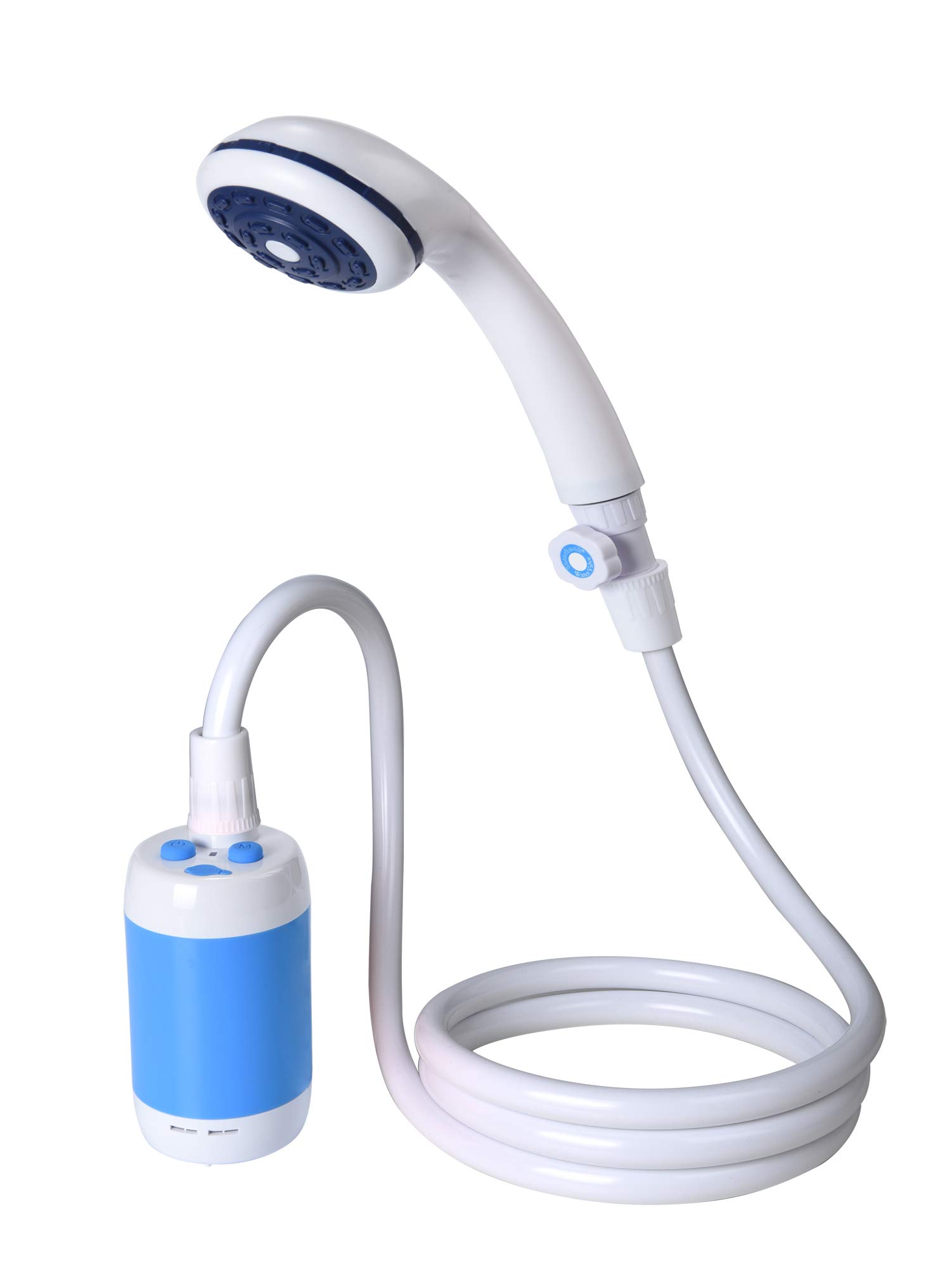 ポータブルシャワー 、アウトドアシャワー、 電動シャワー，水流量段階調節可能，4800mAh充電電池を内蔵，室内/室外でのシャワー、洗車、ペット浴、木や花卉への水遣り、旅行とキャンプに適用する（青）商品画像