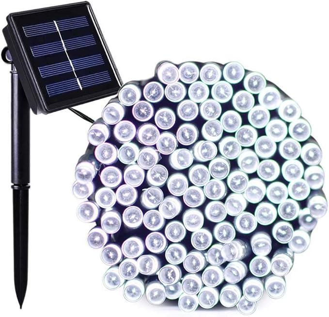 Luces solares LED de 8 modos, luces navideñas navideñas, luces de patio