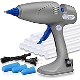 MONVICT Full Size Hot Glue Gun, 120 &amp;80W Glue Gun Dual Temp Large Industry | Corded Detachable Cord Use Stand-Up Base Anti-drip Hot Melt Glue Gun with 12 Glue Sticks for Art DIY Craft Repair