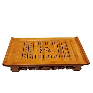 Bamboo GongFu Tea Serving Tray L21" x W12" x H2.75"