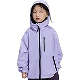 Rolanko Girls Rain Jacket Boys Sportswear Water Resistant Hoodie Kids Lightweight Raincoats Windbreaker Outdoor 6-16