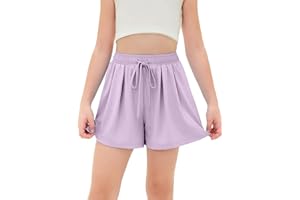 DOKOTOO KIDS Girls Athletic Shorts UPF50+ Kids Flowy Butterfly Shorts with Pocket