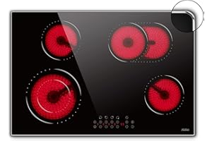 HOBSIR HOB 30 Inch Electric Cooktop, 4 Burners Radiant Electric Stove, Built-in Electric Stove Top, With Dual Oval Zone, Child Lock, Glass Protection Metal Frame, 220V-240V Hard Wire (No Plug) Hobsir