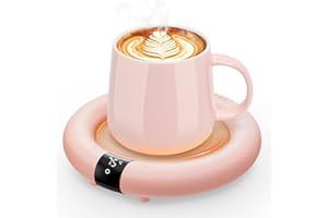 Bistfy Coffee Mug Warmer, 36W Cup Warmer for Desk with 8H Auto Shut Off, 3 Temp Settings, Mug Warmer Heating Coffee, Beverage, Milk, Tea, Candle Warmer Plate for Desk Home, Office(No Cup) (Pink)